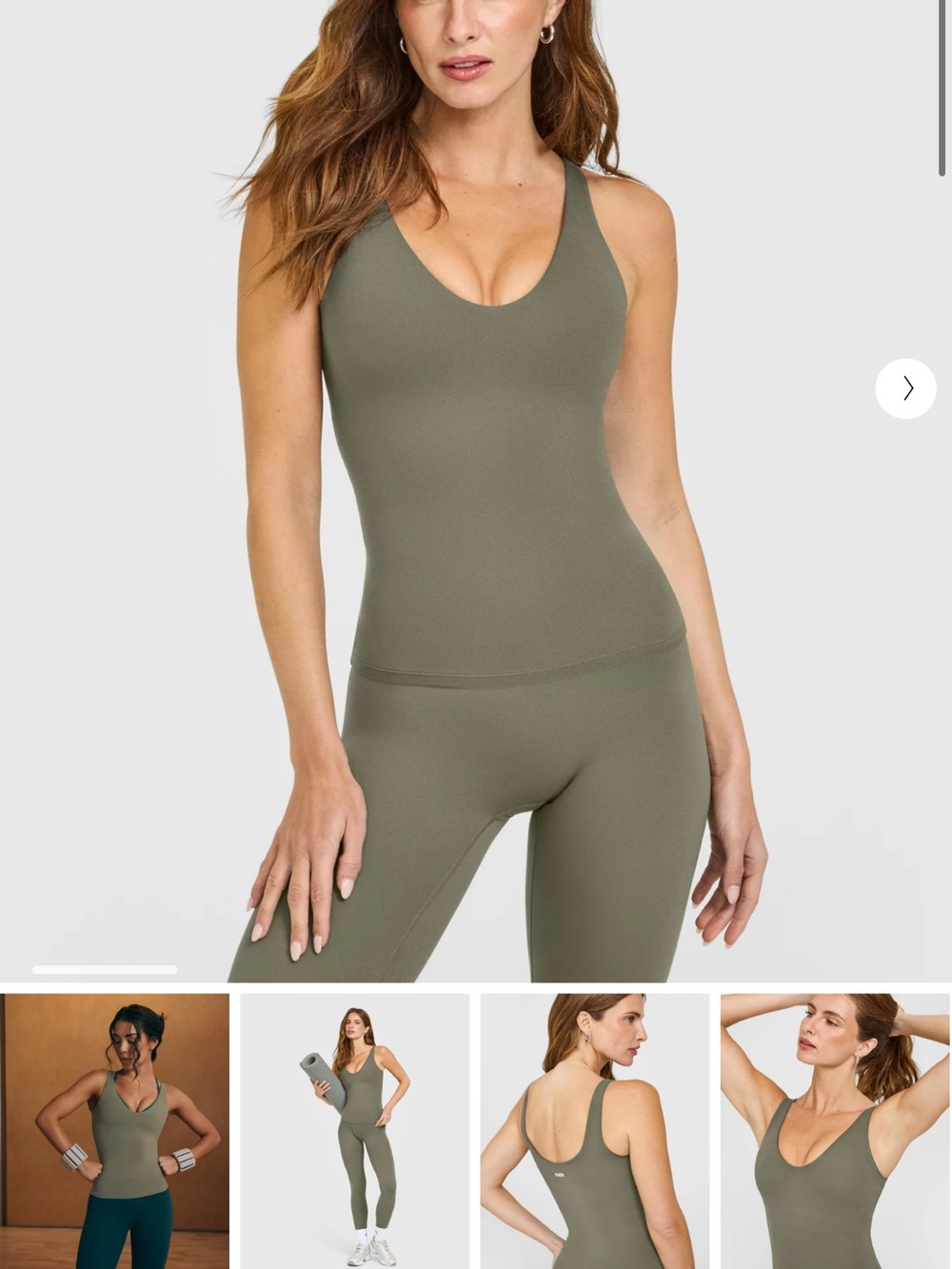 Oner Active Olive Seamless Scoop-Neck Sculpting Tank